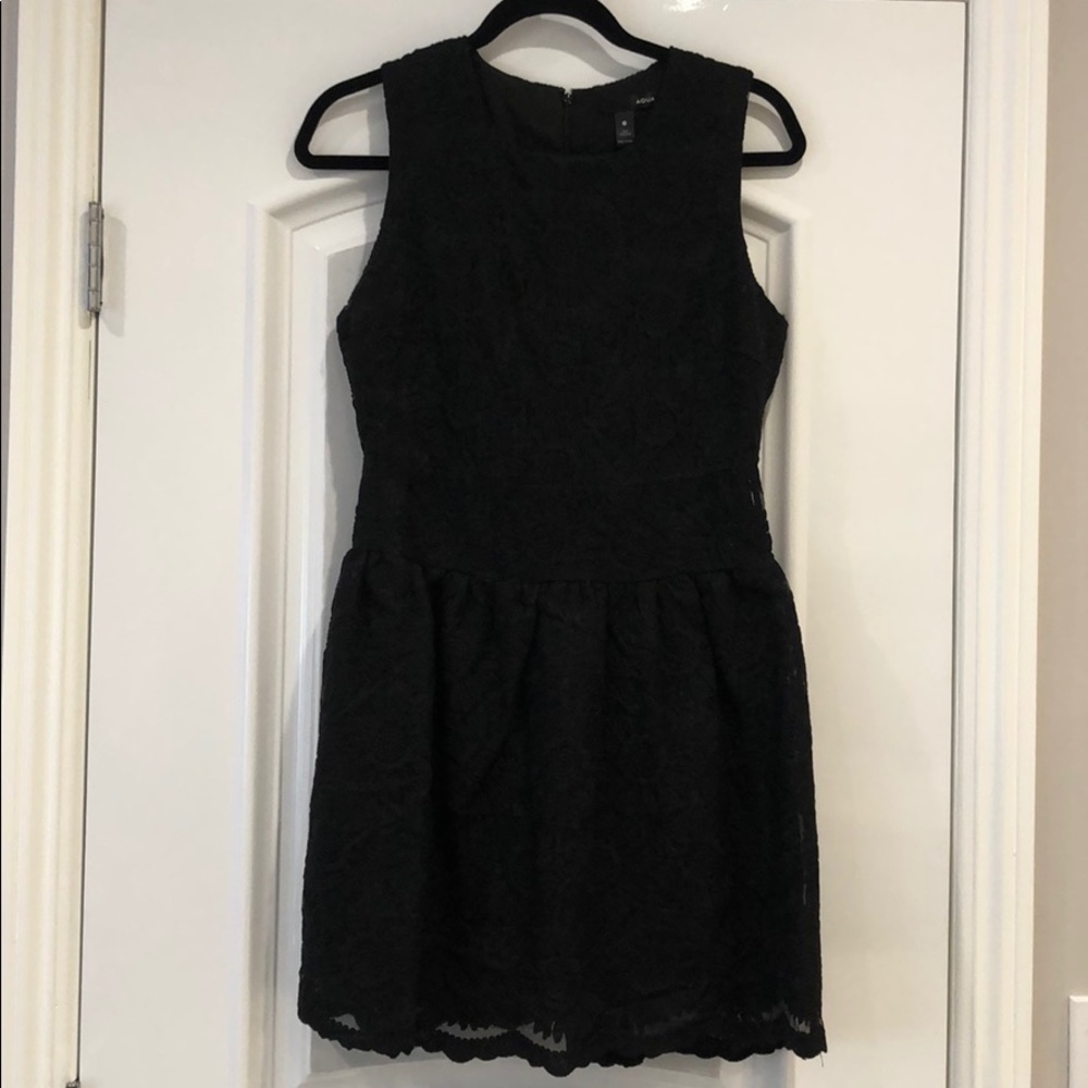 Aqua Black Floral Dress